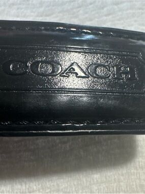 COACH 2” Black Leather Hang Tag